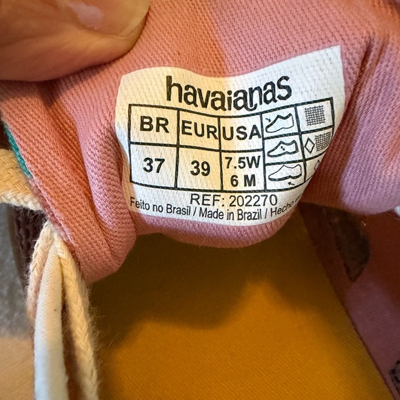 Womens Havaianas TNS Mix Print Sneakers Size 7 1/2 US, 39 EU New no Box - Picture 8 of 8